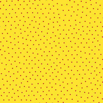 Image of Whimsies Dots Yellow quilting cotton fabric by Claire Holliday for QT Fabrics. Features dots on a yellow background. Cute Little Fabric Shop