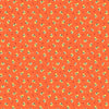 Image of Whimsies Dogs Orange quilting cotton fabric by Claire Holliday for QT Fabrics. Features dogs on an orange background. Cute Little Fabric Shop