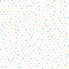 Image of Whimsies Dots White quilting cotton fabric by Claire Holliday for QT Fabrics. Features dots on a white background. Cute Little Fabric Shop