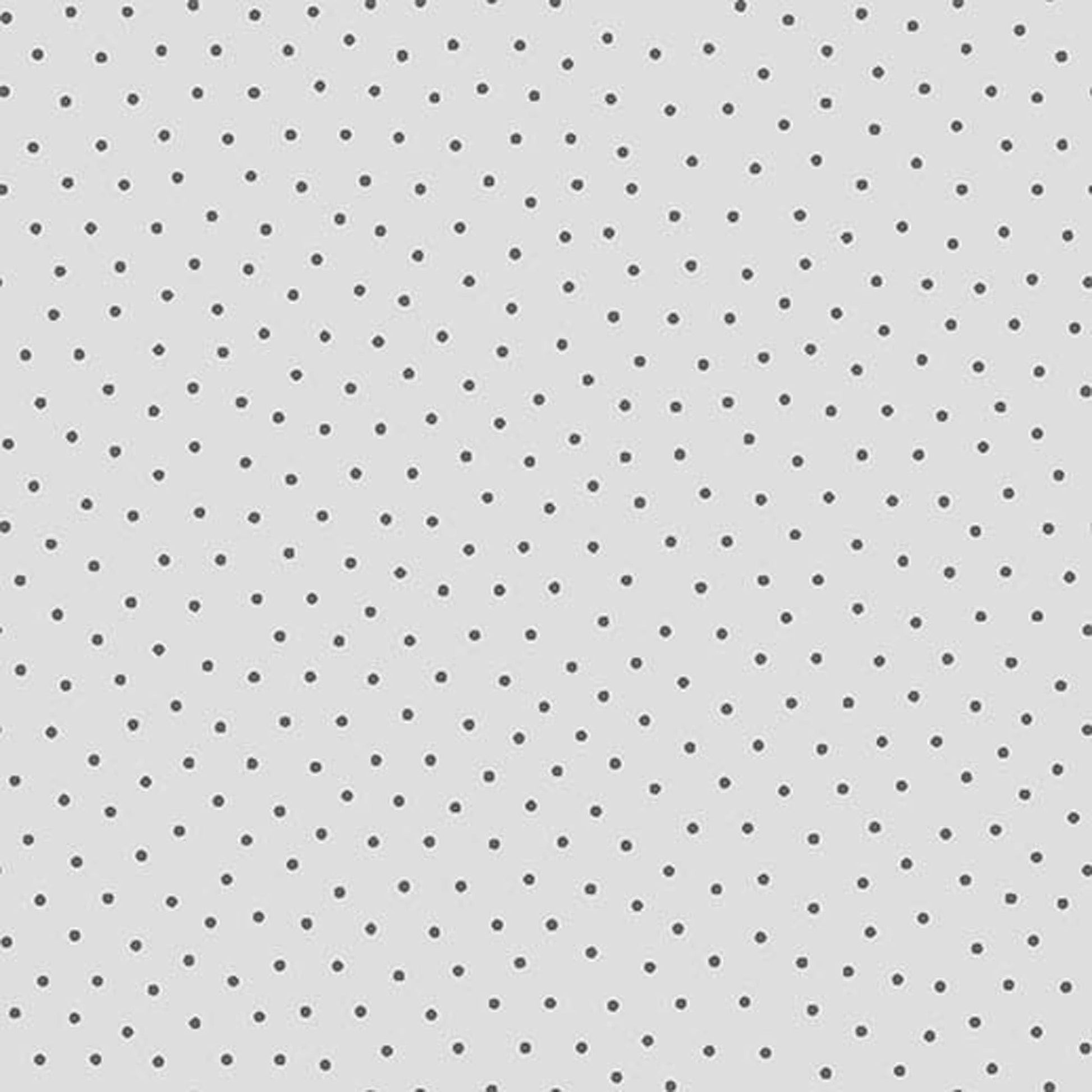 Image of Whimsies Dots Gray quilting cotton fabric by Claire Holliday for QT Fabrics. Features dots on a gray background. Cute Little Fabric Shop