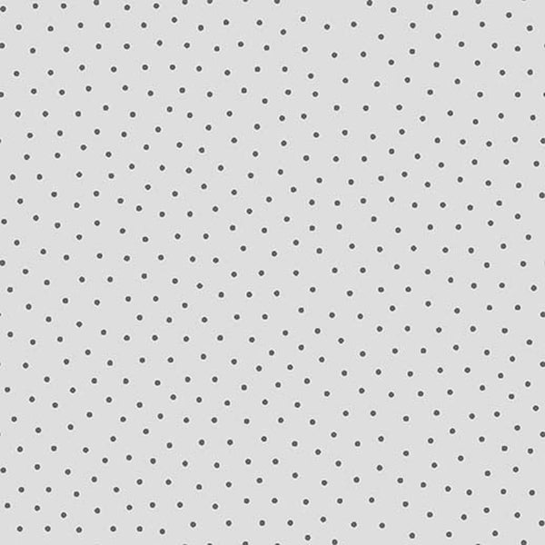 Image of Whimsies Dots Gray quilting cotton fabric by Claire Holliday for QT Fabrics. Features dots on a gray background. Cute Little Fabric Shop
