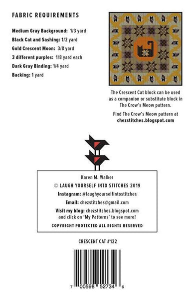 SALE Crescent Cat Quilt PATTERN P197 by Laugh Yourself Into Stitches - Riley Blake Designs - INSTRUCTIONS Only - Strong Beginner
