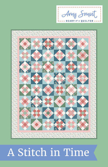 SALE A Stitch in Time Quilt PATTERN P123 - Amy Smart - Riley Blake Designs - INSTRUCTIONS Only - Nine Patch Inspired - Two Sizes