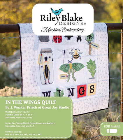SALE Machine Embroidery In the Wings Quilt Project INSTRUCTION ME149ITW24R1 - Riley Blake - Multiple Size USB Precut Friendly