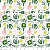 23" End of Bolt - Pickleball Main C16200 White - Riley Blake Designs - Paddles Balls Text - Quilting Cotton Fabric