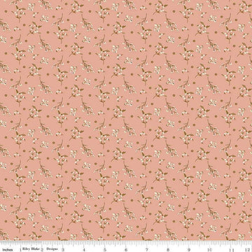Image of Morning Latte Berries Pink quilting cotton fabric by Sandy Gervais for Riley Blake Designs. Features berries on a pink background. Cute Little Fabric Shop