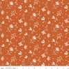 Image of Morning Latte Floral Spice quilting cotton fabric by Sandy Gervais for Riley Blake Designs. Features flowers on an orange background. Cute Little Fabric Shop