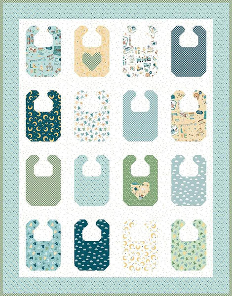 SALE Baby Bib Quilt PATTERN P100 by Bluebird Patterns - Riley Blake Designs - INSTRUCTIONS Only - 10" Stacker Friendly - Piecing