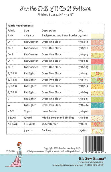 SALE For the Frill of It Quilt PATTERN P051 by It's Sew Emma - Riley Blake Designs - Instructions Only - Fat Quarter Friendly