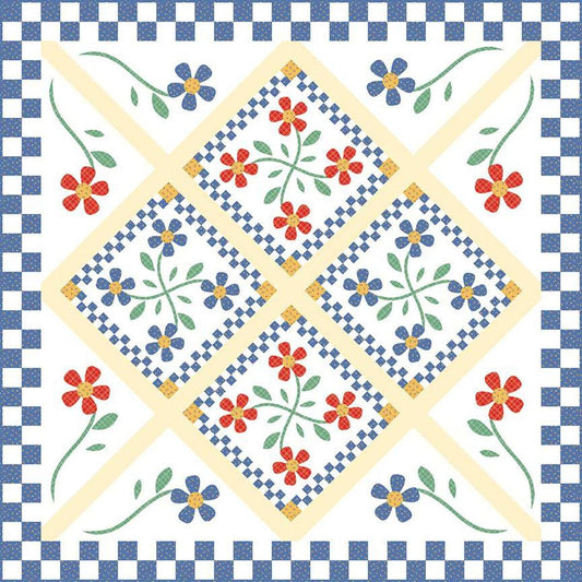 SALE Kitchen Crisp Quilt PATTERN P205 - American Jane - Riley Blake Designs - INSTRUCTIONS Only - Applique - Flowers Floral