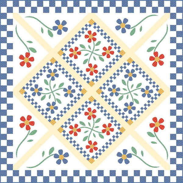 SALE Kitchen Crisp Quilt PATTERN P205 by American Jane - Riley Blake Designs - INSTRUCTIONS Only - Applique - Flowers Floral