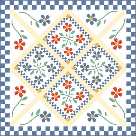 SALE Kitchen Crisp Quilt PATTERN P205 by American Jane - Riley Blake Designs - INSTRUCTIONS Only - Applique - Flowers Floral