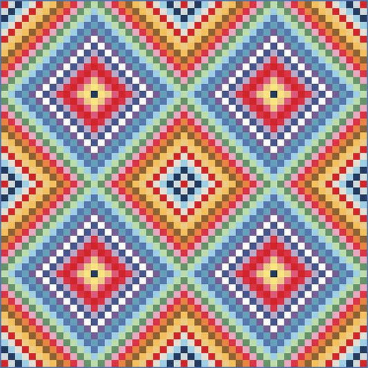 All In Quilt PATTERN P205 - American Jane Patterns - Riley Blake Designs - INSTRUCTIONS Only - Trip Around the World Design