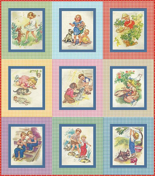Framed Innocence Quilt PATTERN P205 by American Jane Patterns - Riley Blake Designs - INSTRUCTIONS Only - Features PD16660-PANEL Panel