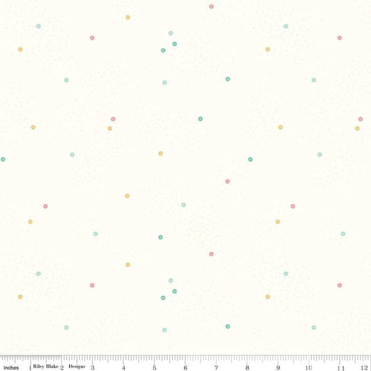 3-Yard Cut - Dainty Daisy on Cloud 108" WIDEBACK Pastel Low-Volume Fabric - WB700 - Lori Holt Riley Blake Quilting Cotton Fabric