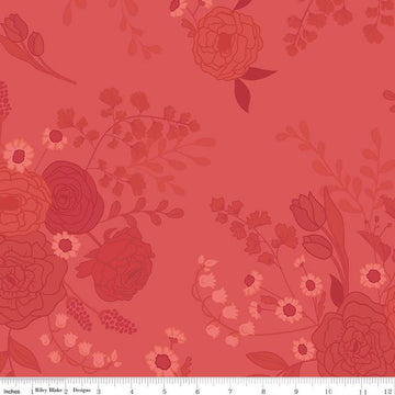 3-Yard cut - SALE First Blooms Tonal Floral WIDEBACK WB16331 Berry - Riley Blake - 108" - Quilting Cotton Fabric