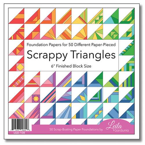 6" Scrappy Triangle Quilt Block Foundation Paper - Moda Fabrics - Paper Piecing Scrappy Friendly 50 Sheets Quilting Blocks