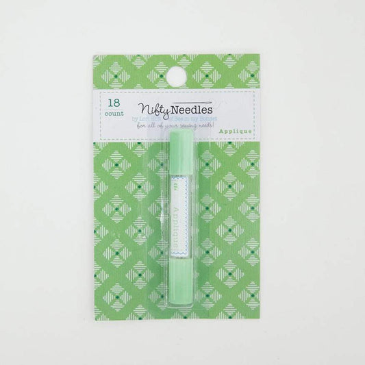 SALE Lori Holt Applique Nifty Needles ST-9439 - Riley Blake - 18 Needles in Three Sizes - Reusable Tube Color Coded