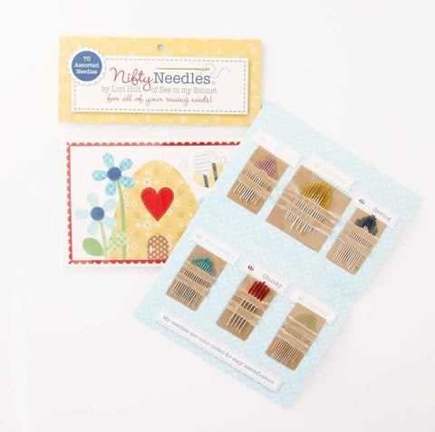SALE Lori Holt Nifty Needles Assortment ST-8517 - Riley Blake - 70 Assorted Needles - Multiple Sizes - Reusable Tube