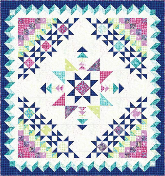 SALE Expressions Batiks Rainbow Sparkles Quilt Kit KTBT-1020 - Riley Blake Designs - Pattern Fabric Quilting Daisy Dots