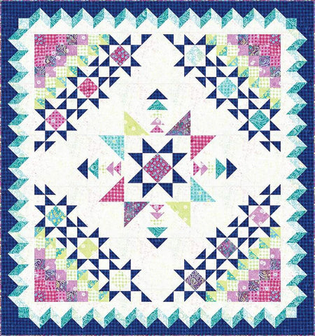 SALE Expressions Batiks Rainbow Sparkles Quilt Kit KTBT-1020 - Riley Blake Designs - Pattern Fabric Quilting Daisy Dots