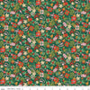 Image of Festive Greetings Festive Gifting quilting cotton fabric by Liberty Fabrics for Riley Blake Designs. Features presents on a green background. Cute Little Fabric Shop