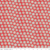 Image of Festive Greetings Snow Season quilting cotton fabric by Liberty Fabrics for Riley Blake Designs. Features snowflakes on a red background. Cute Little Fabric Shop