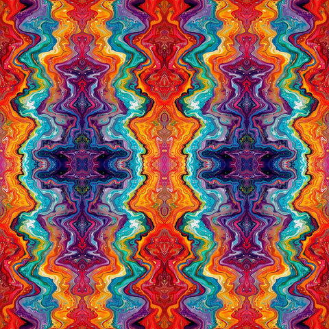 Image of Bedazzled Fractal Stripe Multi quilting cotton fabric by Morris Creative Group for QT Fabrics. Features marbling on a multi-colored background. Cute Little Fabric Shop