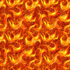 Image of Dragon's Song Flames Orange quilting cotton fabric by Morris Creative Group for QT Fabrics. Features fire on an orange background. Cute Little Fabric Shop