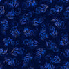 Image of Dragon's Song Linocut Royal quilting cotton fabric by Morris Creative Group for QT Fabrics. Features dragons on a blue background. Cute Little Fabric Shop