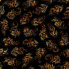 Image of Dragon's Song Linocut Black quilting cotton fabric by Morris Creative Group for QT Fabrics. Features dragons on a black background. Cute Little Fabric Shop