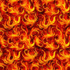 Image of Grab Bag Season 3 Chili Flames Red Orange quilting cotton fabric by Morris Creative Group for QT Fabrics. Features fire on an orange background. Cute Little Fabric Shop