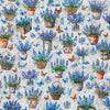 Image of Grab Bag Season 3 Potted Bluebonnets Gray quilting cotton fabric by Morris Creative Group for QT Fabrics. Features flowers on a gray background. Cute Little Fabric Shop