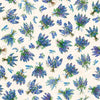 Image of Grab Bag Season 3 Bluebonnets Bouquet Cream quilting cotton fabric by Morris Creative Group for QT Fabrics. Features flowers on a cream background. Cute Little Fabric Shop