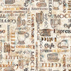 Image of Grab Bag Season 3 Coffee Text Parchment quilting cotton fabric by Morris Creative Group for QT Fabrics. Features text on a cream background. Cute Little Fabric Shop