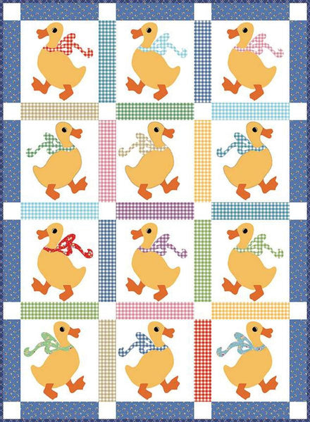 SALE Ducks in a Row Quilt PATTERN P205 by American Jane Patterns - Riley Blake Designs - INSTRUCTIONS Only - Applique Ducks
