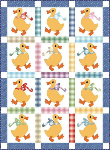 SALE Ducks in a Row Quilt PATTERN P205 by American Jane Patterns - Riley Blake Designs - INSTRUCTIONS Only - Applique Ducks