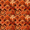 Image of Solstice Kaleidoscope Packed Circles Burnt Orange quilting cotton fabric by Morris Creative Group for QT Fabrics. Features geometric designs on an orange background. Cute Little Fabric Shop