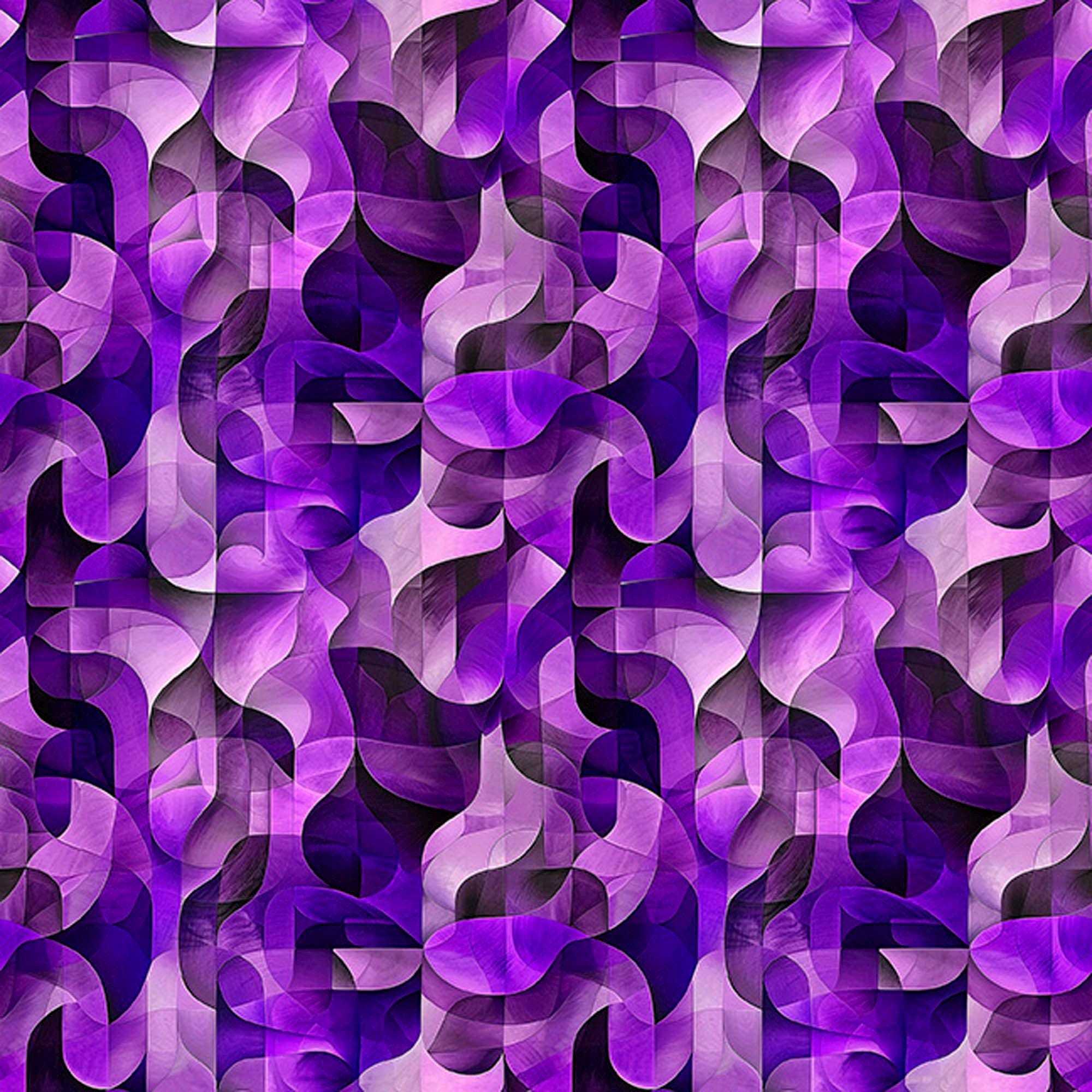 Solstice Kaleidoscope Geo 31231 Purple V - QT Fabrics - Geometric Abst ...