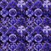 Image of Solstice Kaleidoscope Packed Circles Violet quilting cotton fabric by Morris Creative Group for QT Fabrics. Features geometric designs on a purple background. Cute Little Fabric Shop
