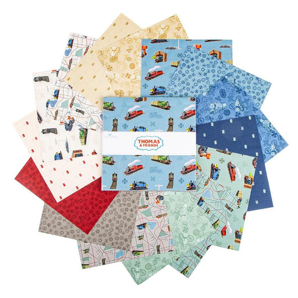 Thomas & Friends™ 80th Anniversary Layer Cake 10" Stacker Bundle 10-17010-42 - 42 piece Precut - Quilting Cotton - Licensed Product