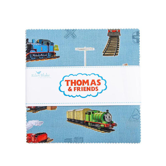 Thomas & Friends™ 80th Anniversary 5" Stacker 42-Piece Precut Bundle Thomas the Train Fabric 5-17010-42 - Quilting Cotton - Licensed Product