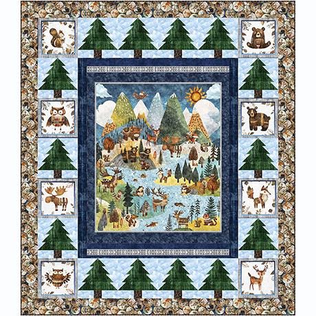 Bear Mountain Quilt PATTERN - QT Fabrics - Instructions Only - Bearsville - Pieced Pattern - Nature Outdoors Animals