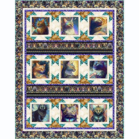 Glamour Shots Quilt PATTERN - QT Fabrics - Instructions Only - Feline Fantasia - Pieced Pattern - Fantasy Cats Magical