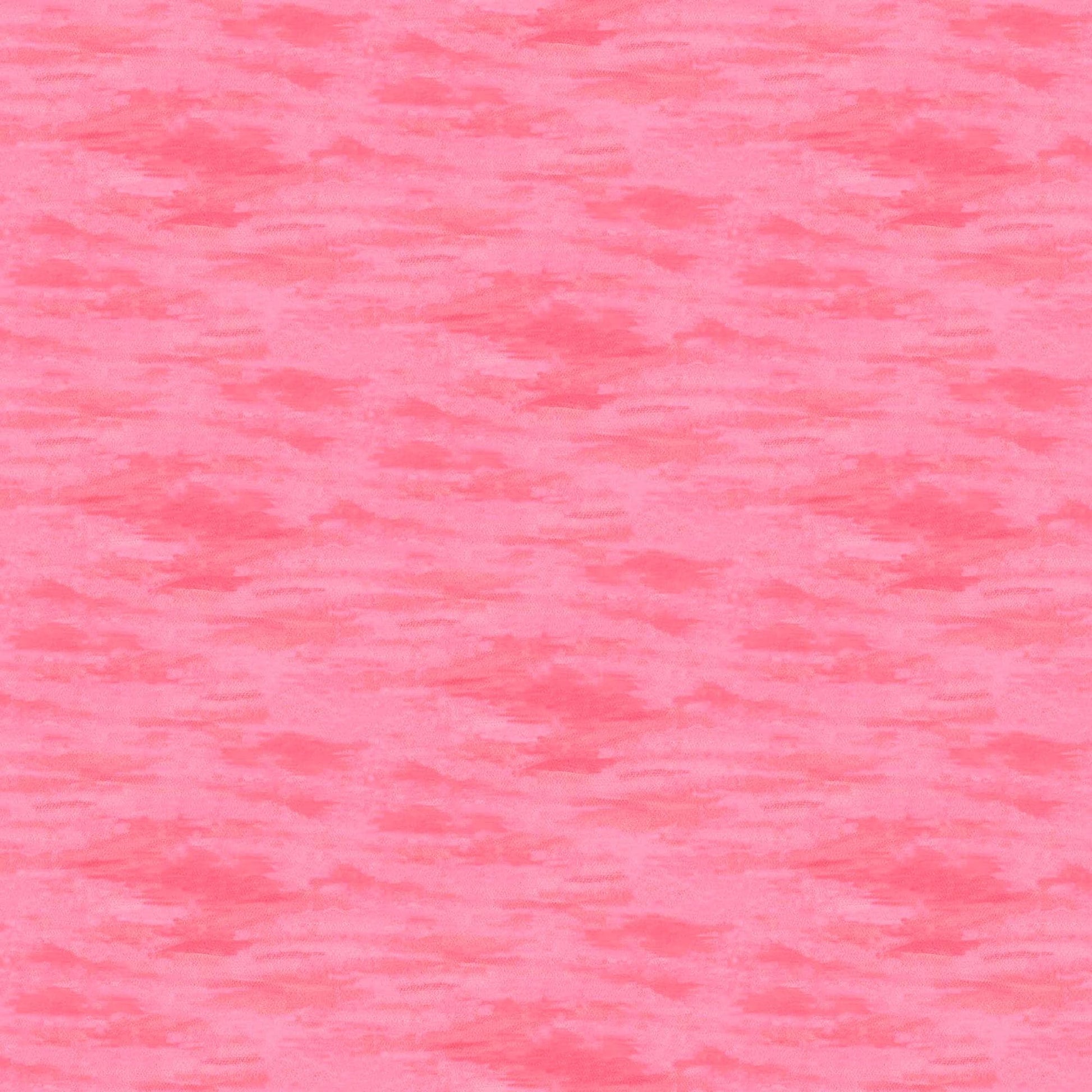 Image of Blooming Bouquet Watercolor Texture Blender Pink quilting cotton fabric by Suzanne Allard for QT Fabrics. Features brushstrokes on a pink background. Cute Little Fabric Shop