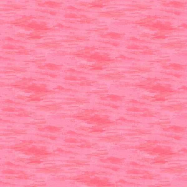 Image of Blooming Bouquet Watercolor Texture Blender Pink quilting cotton fabric by Suzanne Allard for QT Fabrics. Features brushstrokes on a pink background. Cute Little Fabric Shop