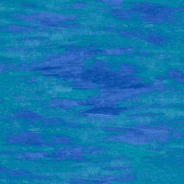 Image of Blooming Bouquet Watercolor Texture Blender Blue quilting cotton fabric by Suzanne Allard for QT Fabrics. Features brushstrokes on a blue background. Cute Little Fabric Shop