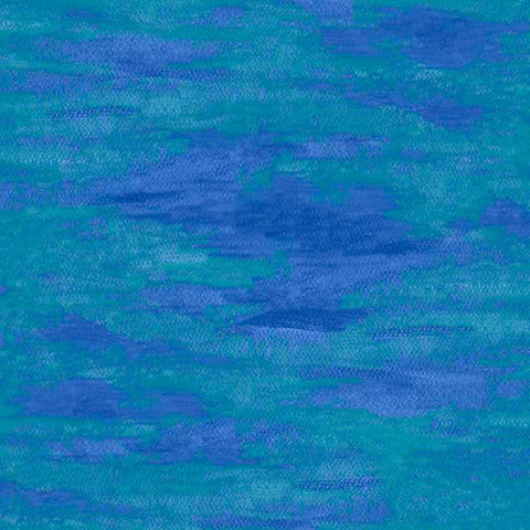 Image of Blooming Bouquet Watercolor Texture Blender Blue quilting cotton fabric by Suzanne Allard for QT Fabrics. Features brushstrokes on a blue background. Cute Little Fabric Shop