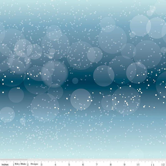 3-Yard cut - SALE Winter Magic Flurries WIDEBACK WB16367 Blue - Riley Blake Designs - 108" - Quilting Cotton Fabric