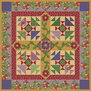 Rambling Rose Wall Hanging Quilt PATTERN P218 - Calico Patch Designs - Riley Blake Designs - Instructions Only - Applique